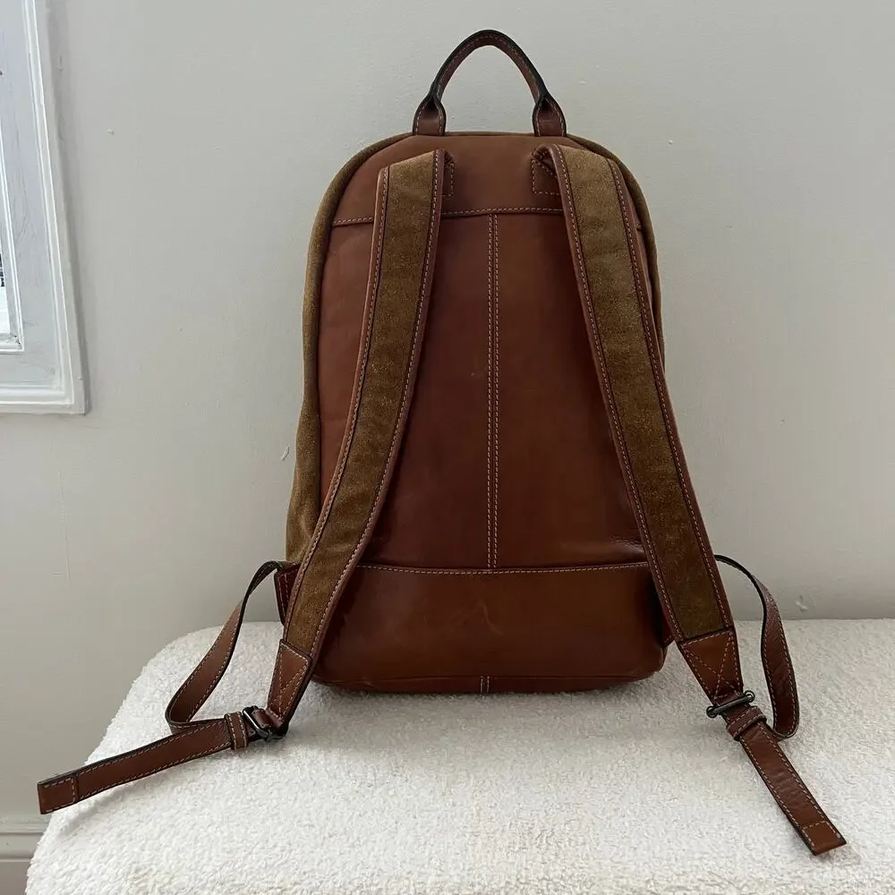FRYE Chris Suede Leather Backpack Sand